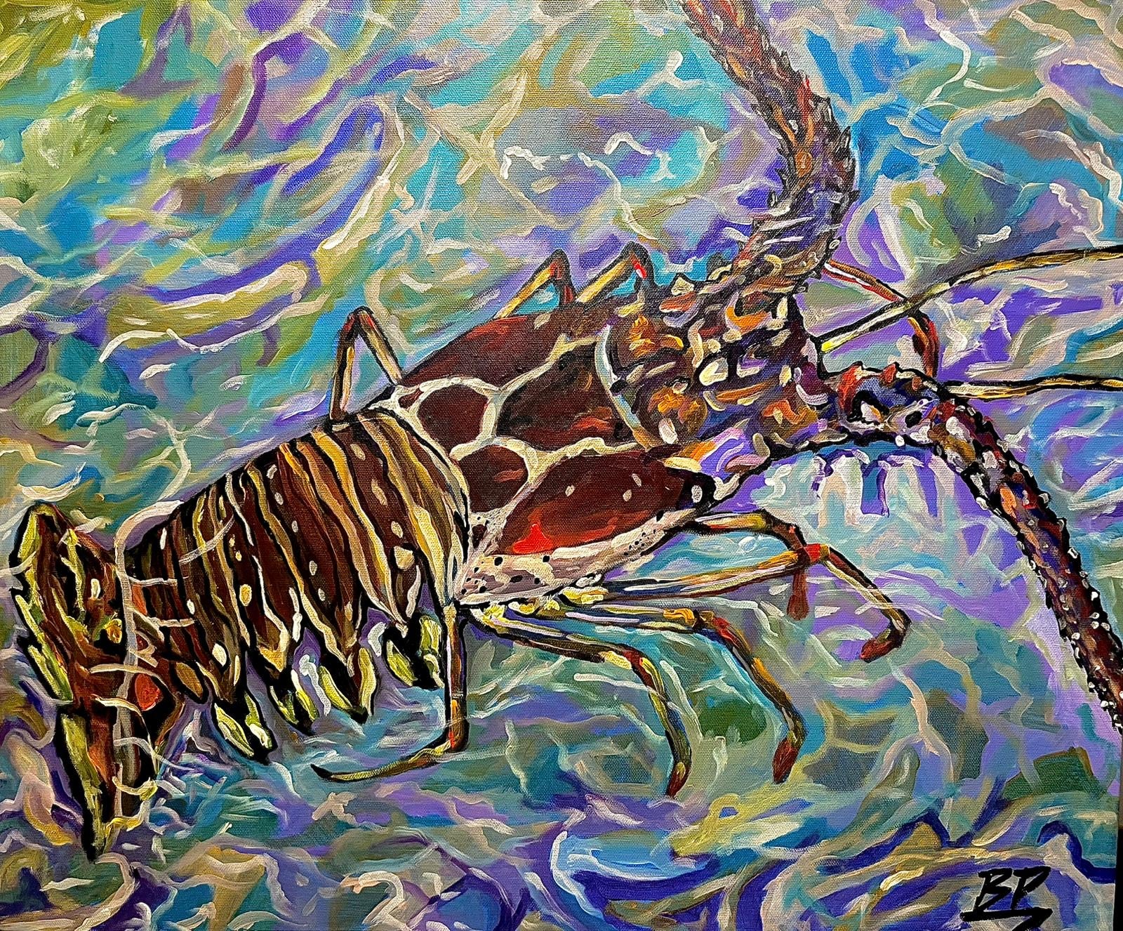 Crawfish in Color | Acrylic on Canvas Painting