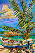 “Be Back Soon” Boat Painting | Acrylic on Canvas 9” x 12”