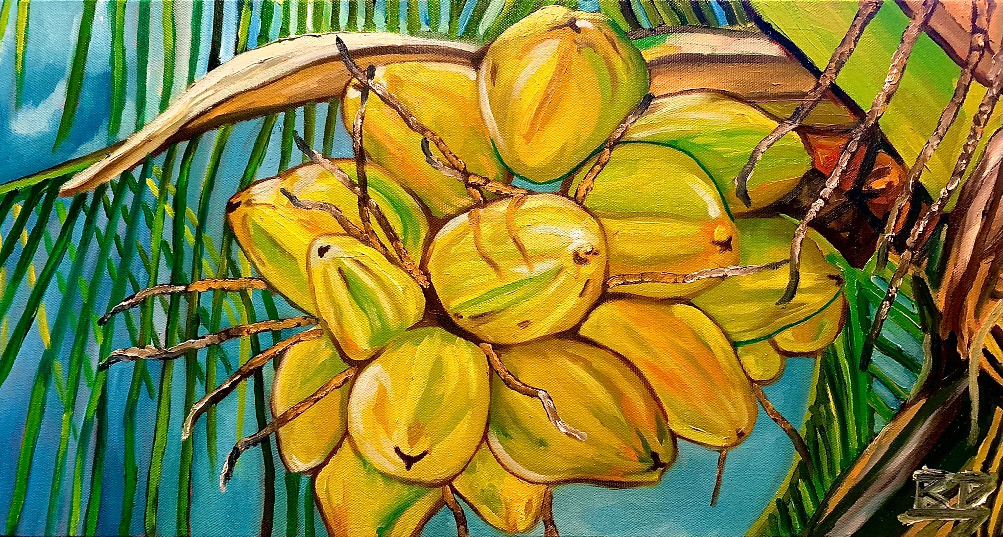 Golden Coconuts Print 11"x14"