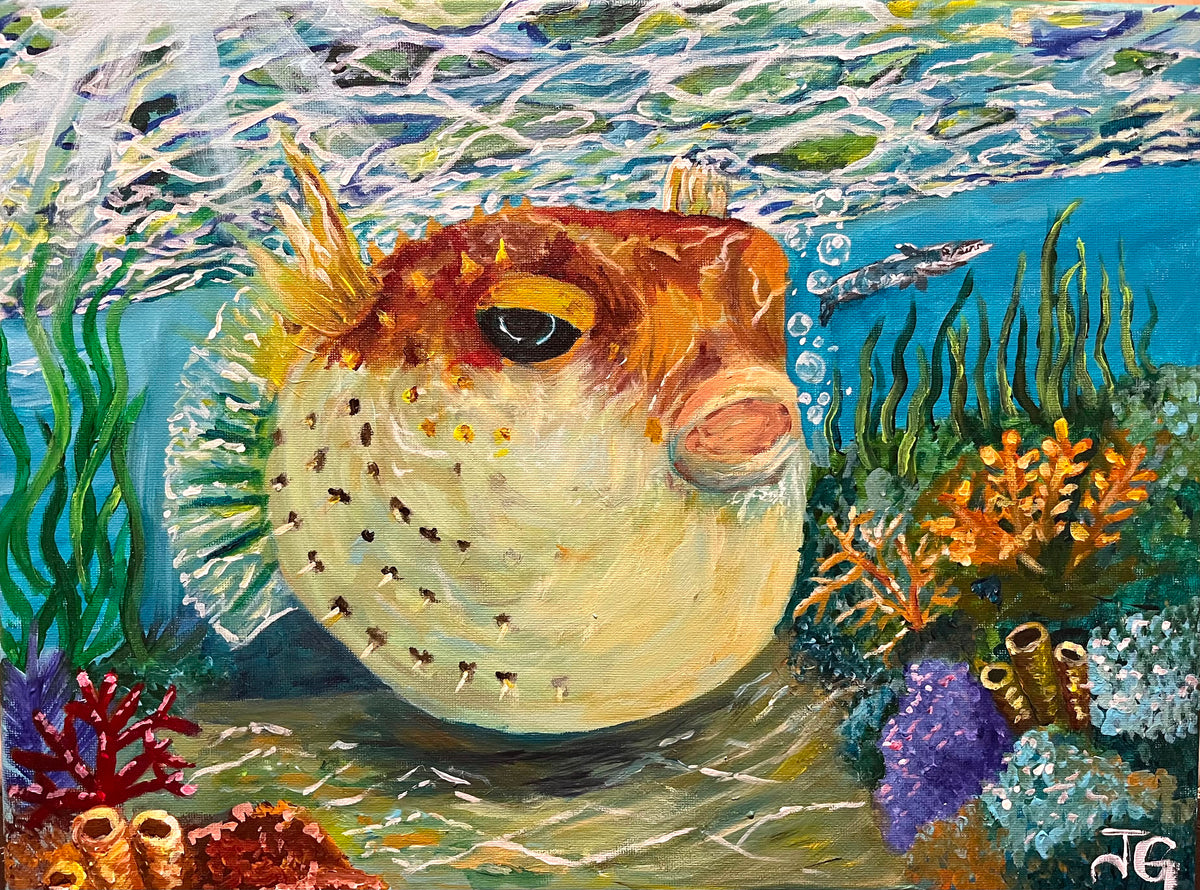 "Trouble in the Distance" Pufferfish Print 11" x 14"