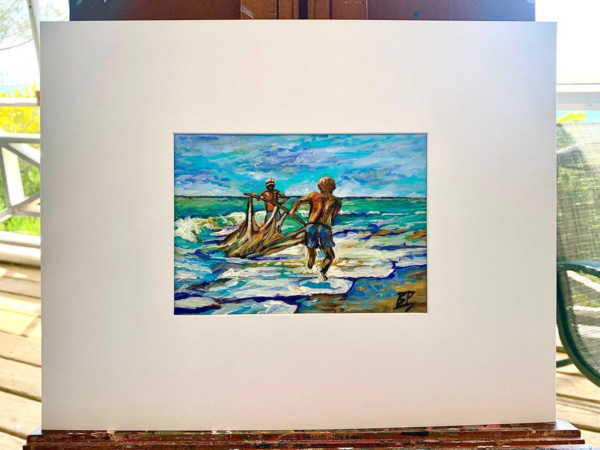 “Cast Away” Acrylic Painting on Canvas 5” x 8”