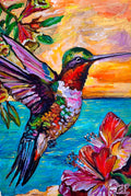 “Island Jewel” Hummingbird Painting | Acrylic on Canvas 9” x 12”