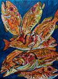 "The Day's Catch" Red Snappers | Acrylic on Canvas 12" x 16"