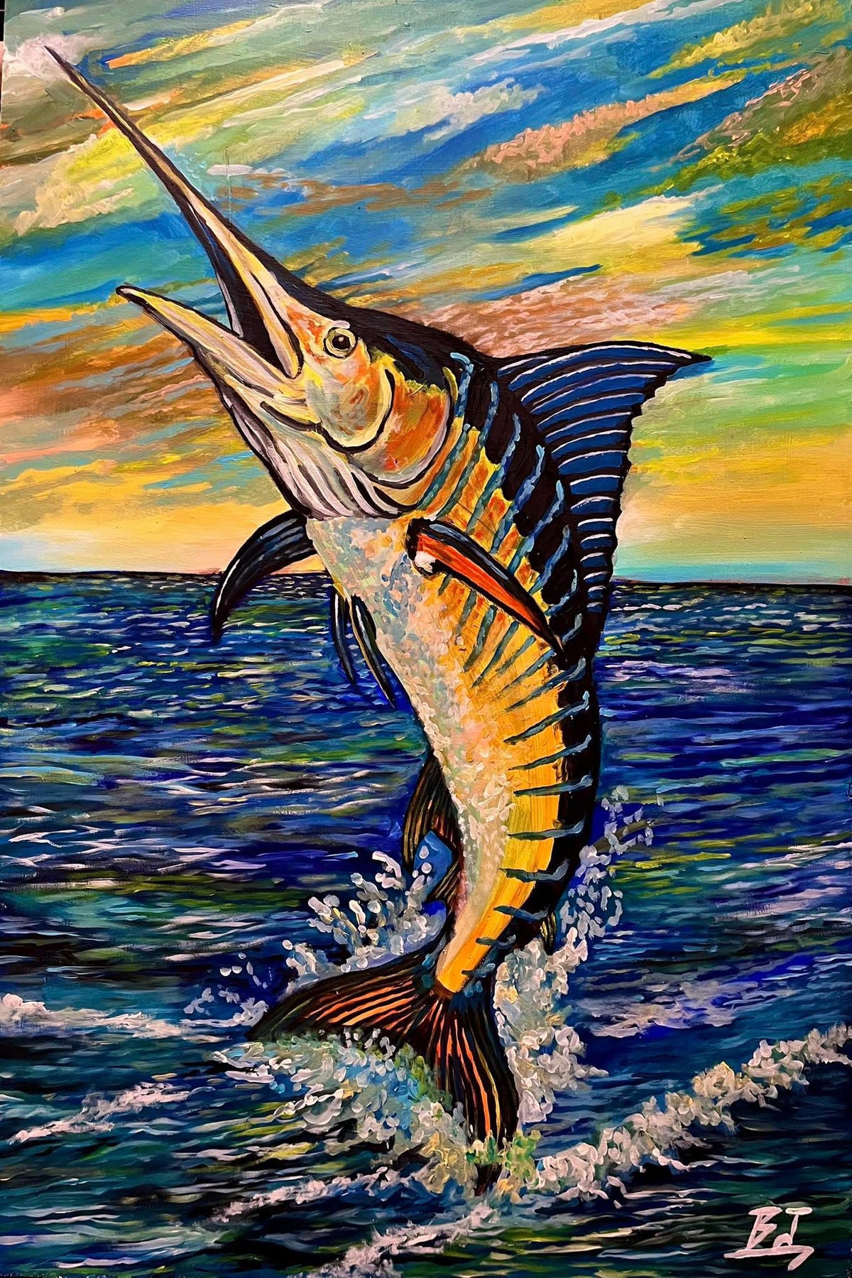"Proud Bahamian" Marlin | Acrylic on Canvas 2ft x 3ft