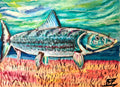 "Says See Me Here" Bonefish Painting | Acrylic on Canvas 11" x 14"